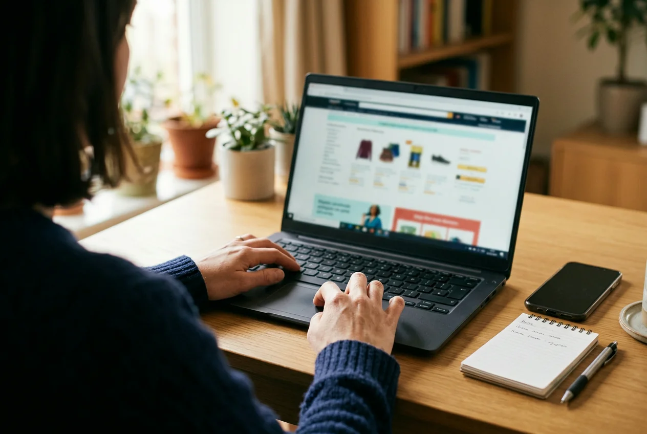 Eine Bestellung wird vor dem Kauf über einen Cashback-Link gestartet